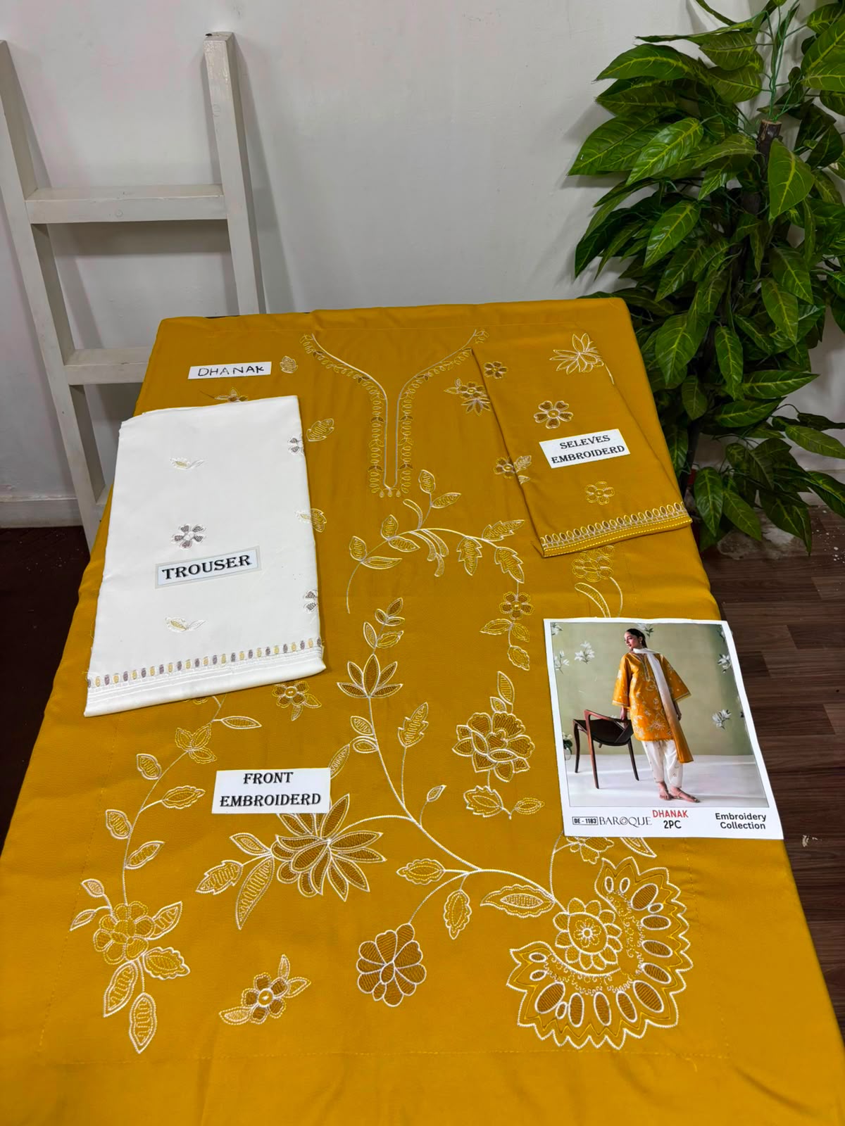 Yellow Dhanak 2-Piece Suit