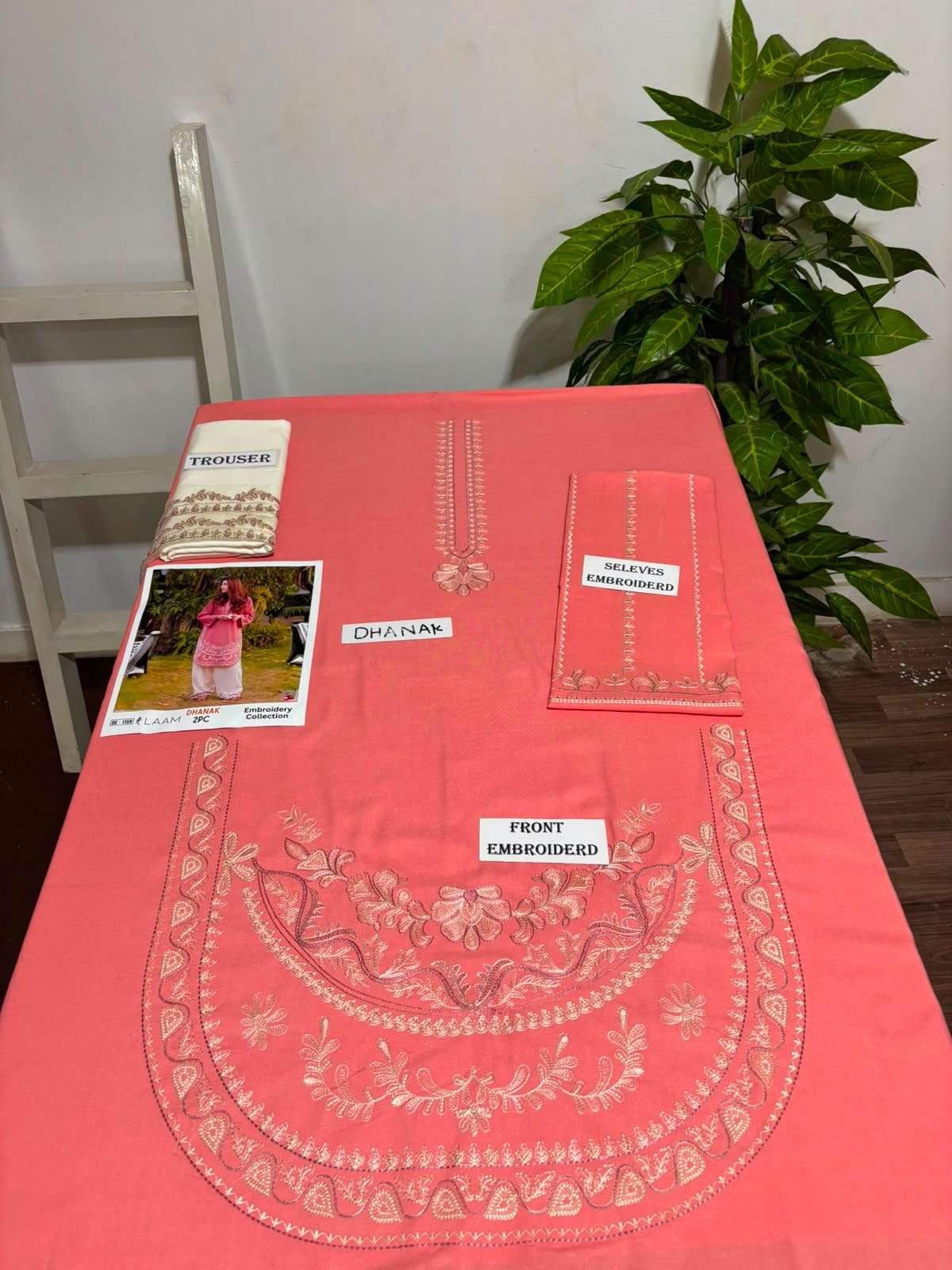 Pink Dhanak 2-Piece Suit