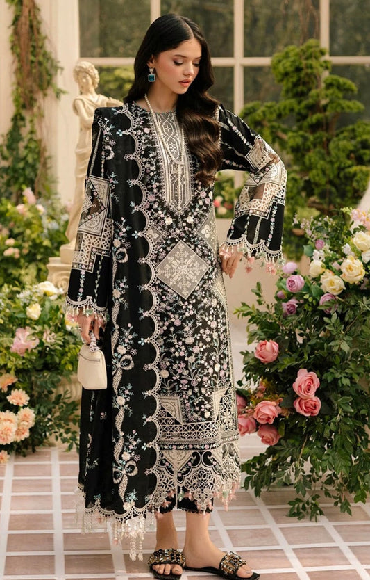 Black Floral Printed 3-Piece Suit