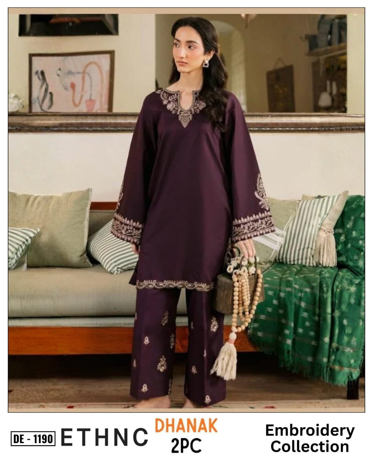 Dark-Plum Dhanak 2-Piece Suit