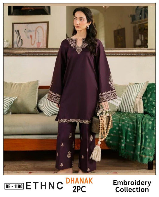 Dark-Plum Dhanak 2-Piece Suit