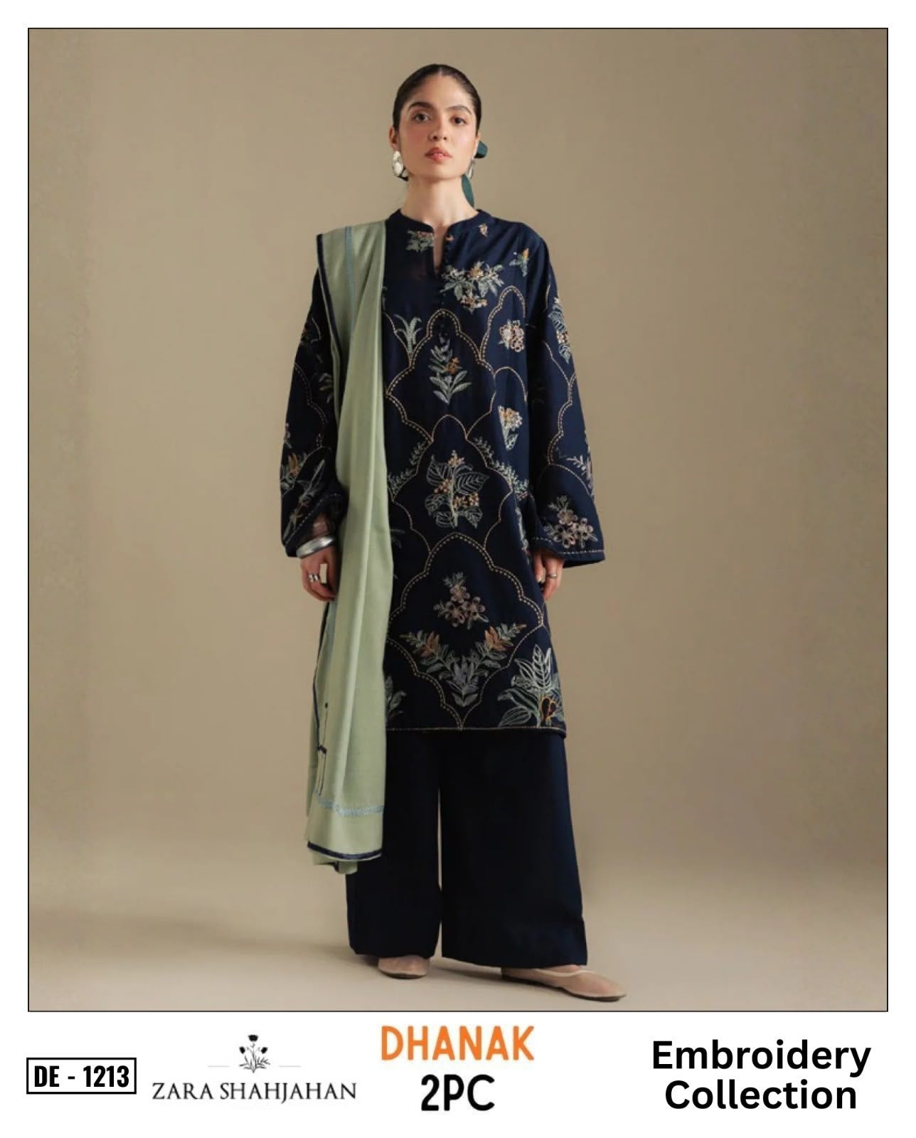 Dark-Navy Dhanak 2-Piece Suit