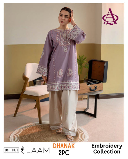 Purple Dhanak 2-Piece Suit