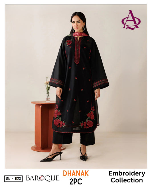 Black  Dhanak 2-Piece Suit