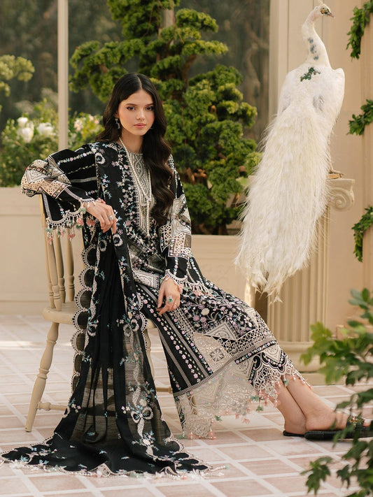 Black Floral Printed 3-Piece Suit