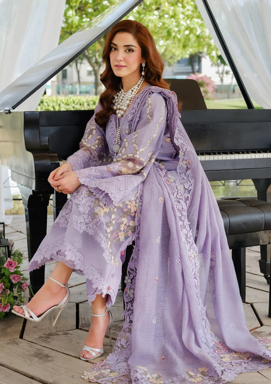 Lavender Embroidered 3-Piece Ladies Suit