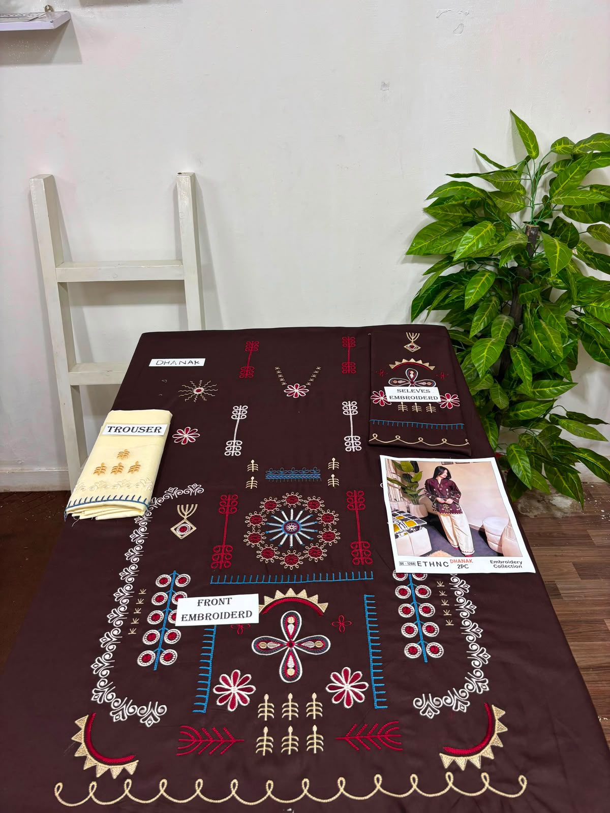 Dark-Brown Dhanak 2-Piece Suit