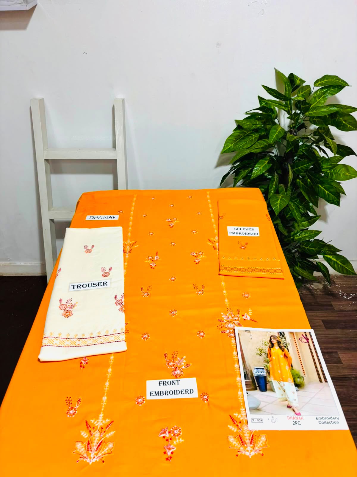 Yellow Dhanak 2-Piece Suit