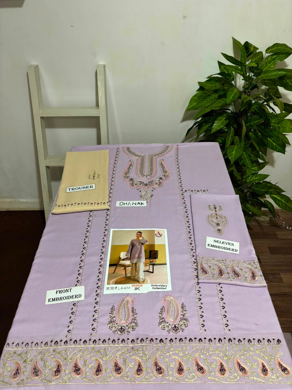 Purple Dhanak 2-Piece Suit